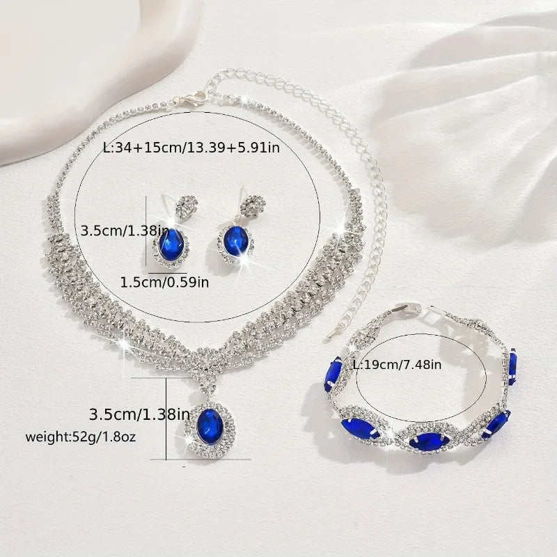 Elegant Bridal Jewelry Set Necklace Earrings with Sparkling Rhinestones Perfect for Weddings Parties    Home Decor Supply | Online Retail | ShoreShopper.com