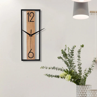Rectangular wood grain wall clock for quiet decoration in homes and offices used in living rooms bedrooms and dining rooms    Home Decor Supply | Online Retail | ShoreShopper.com