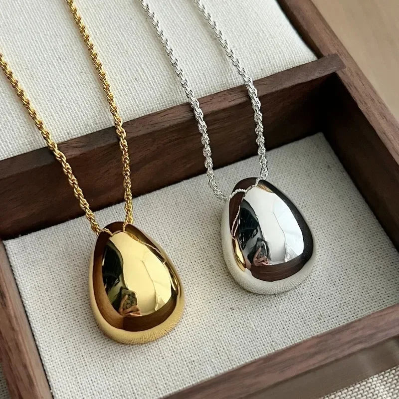 Modern Jewelry Simple Delicate Design Smooth Metal Teardrop Pendant Necklace For Women Female Party Gift Dropshipping    Home Decor Supply | Online Retail | ShoreShopper.com