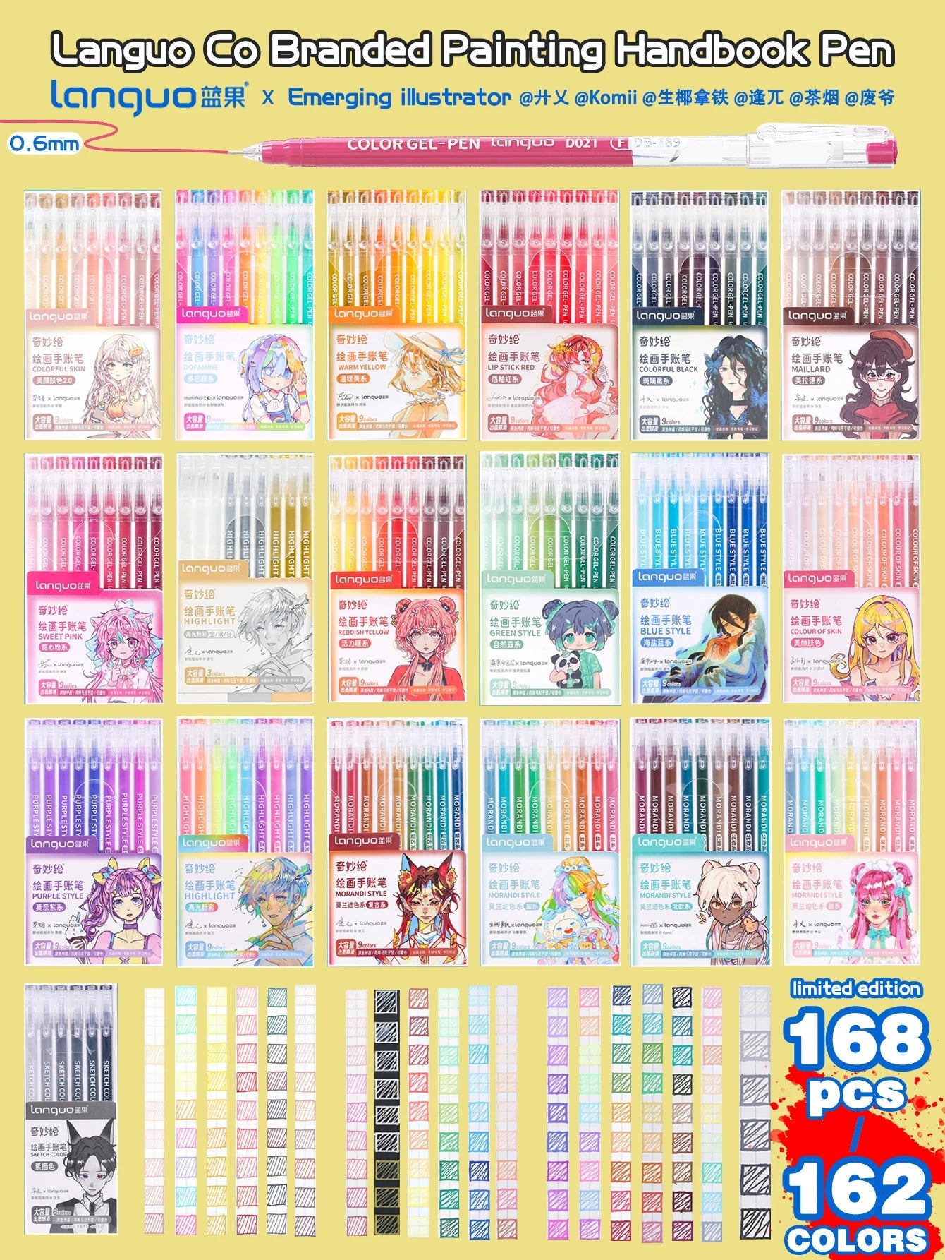Languo 27-207 Colors Of One Set Drawing Handbook Pens Student DIY Graffiti Multi-Color Gel Pen Writing Marker Stationery    Home Decor Supply | Online Retail | ShoreShopper.com