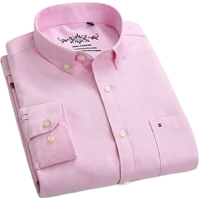 New in shirt long-sleeve shirts for men slim fit formal plian shirt single pocket office clothes soft plaid cotton designer tops    Home Decor Supply | Online Retail | ShoreShopper.com