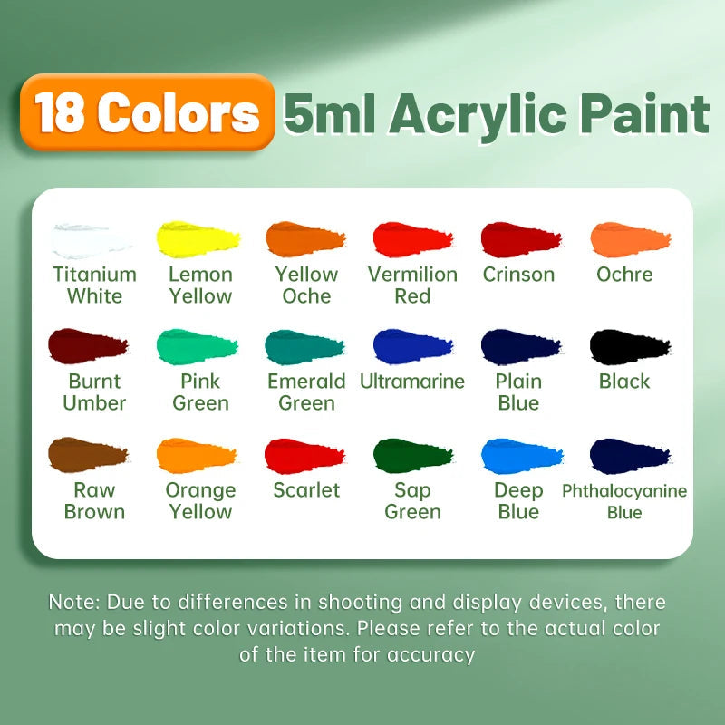 Acrylic Paint Set 12/18/24 Colors 5ml/0.17oz,Water-Proof Portable Art Rich Pigments for DlY Craft,Drawing,Painting,Canvas, Rock    Home Decor Supply | Online Retail | ShoreShopper.com