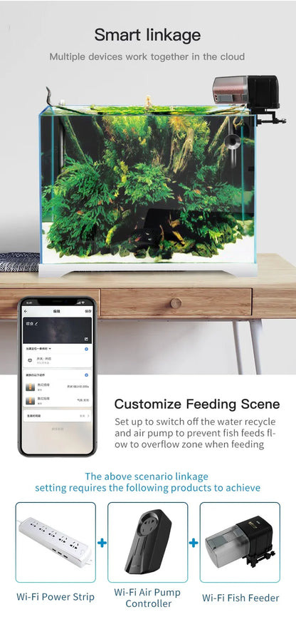 Automatic Aquarium Fish Tank Feeder Timing/Wifi Wireless Smart Phone App Intelligent Speaker Voice Remote Control Fish Feeding - ShoreCo.Shop