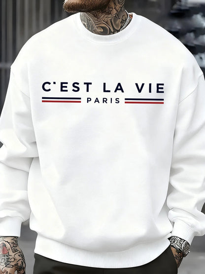 C'Est La Vie Paris Prints Man Sweatshirt Casual Loose Sportswear Hip Hop Fashion Pullovers Fleece Soft Clothing Crewneck Tops    Home Decor Supply | Online Retail | ShoreShopper.com