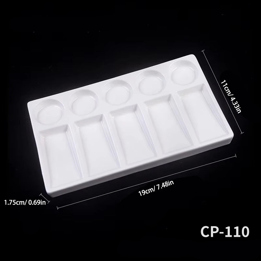 Artsecret 1 pc Simple White Ceramic Multi-Compartment Palette Pigment Mixing Palette Art Supplies Multiple Variants Available    Home Decor Supply | Online Retail | ShoreShopper.com