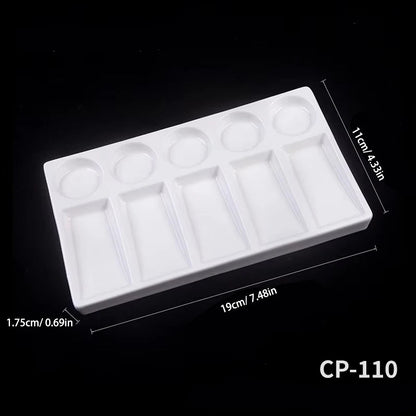 Artsecret 1 pc Simple White Ceramic Multi-Compartment Palette Pigment Mixing Palette Art Supplies Multiple Variants Available    Home Decor Supply | Online Retail | ShoreShopper.com