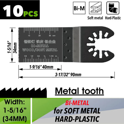 Oscillating Saw Blades Kit，Multitool Blades - Compatible with Milwaukee Dewalt  Worx Skil AEG Ryobi - ShoreCo.Shop