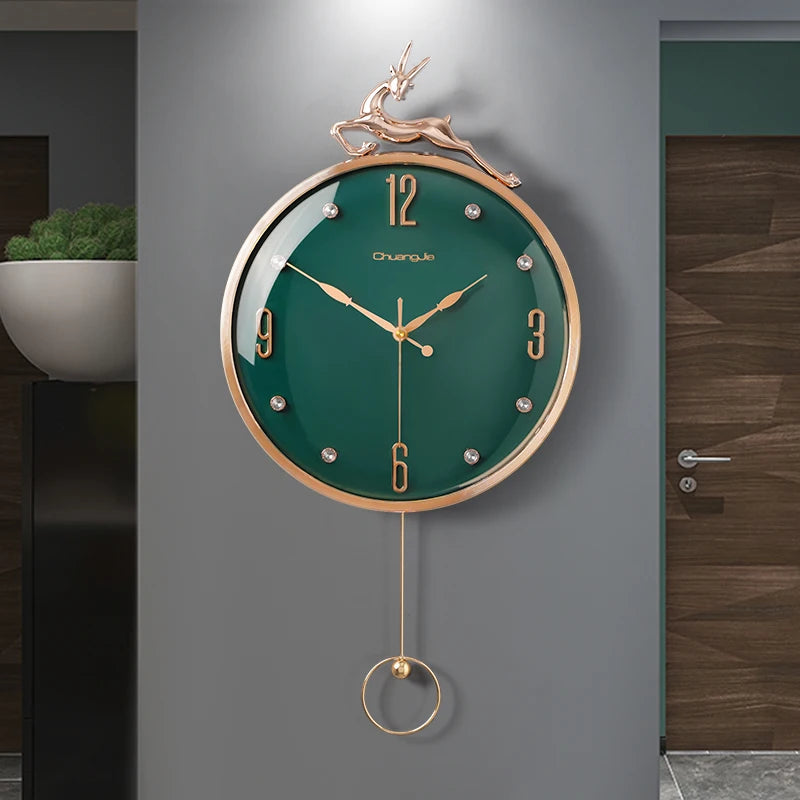 13 Inch Auspicious Deer Wall Clock Nordic Brief Design Living Room Decoration Kitchen Mute Clocks Art Wall Watch Home Decor NEW    Home Decor Supply | Online Retail | ShoreShopper.com