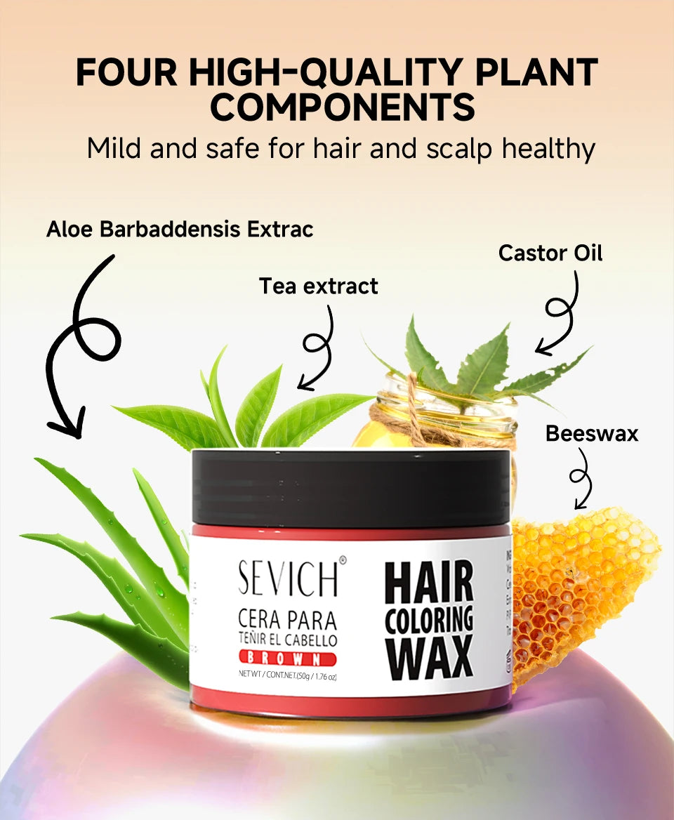 SEVICH Hair Colour Wax Temporary DIY Hair Coloring Wax One-Time Long Lasting Hair Dye Mud Cream Christmas Hair Styling Products - ShoreCo.Shop