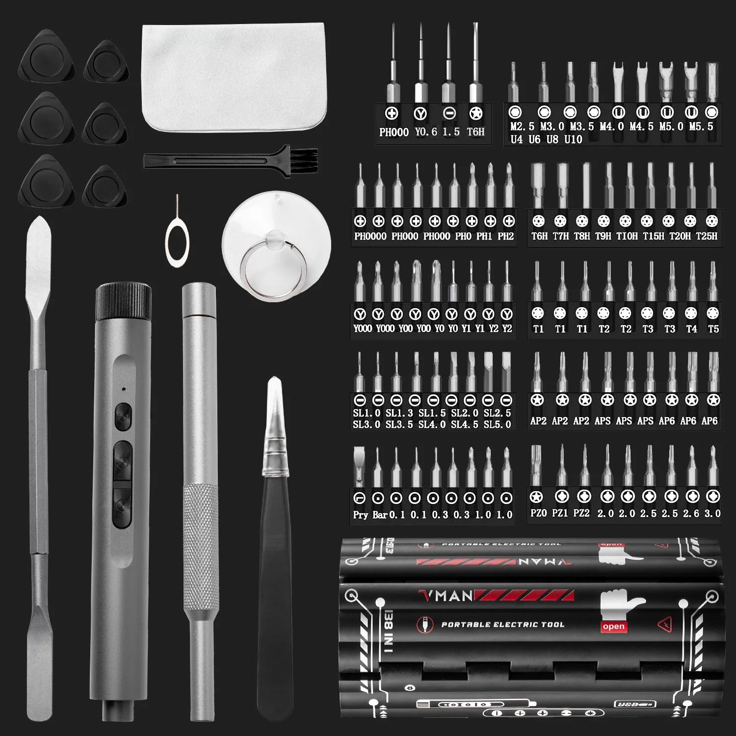 138 In 1 Electric Professional Screwdriver Set Cordless Multifunctional iPhone & Glasses Repair Tool Magnetic Bit Household Kit    Home Decor Supply | Online Retail | ShoreShopper.com