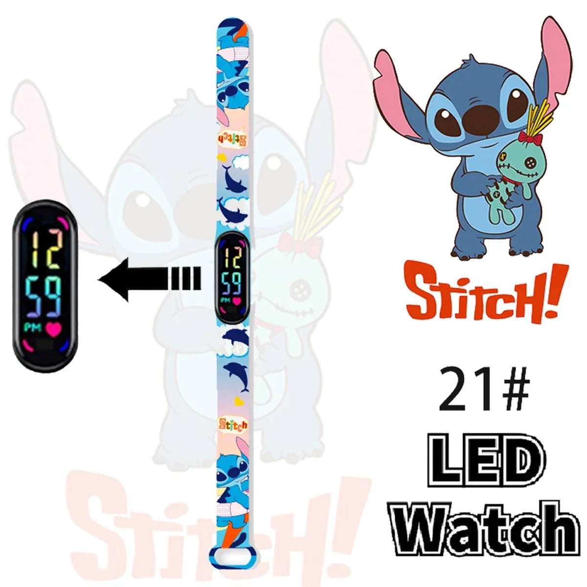 Disney Stitch Digital Kids' Watches Anime Figures LED Luminous Watch Touch Waterproof Electronic Sports Watch Kids Birthday Gift    Home Decor Supply | Online Retail | ShoreShopper.com