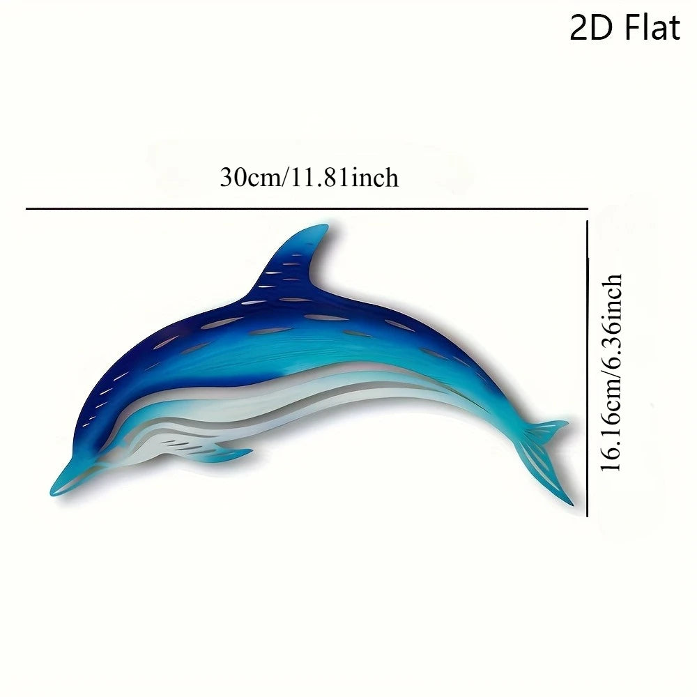 Metallic Blue Dolphin Wall Art - Marine Home Decor    Your Coastal Marketplace | Shoreshopper.com