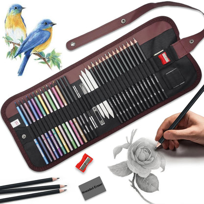 Drawing pencils, 38 art supplies sketching pencil sets, graphite pencils, charcoal pencils, and 12 metallic pencils,art supplies    Home Decor Supply | Online Retail | ShoreShopper.com
