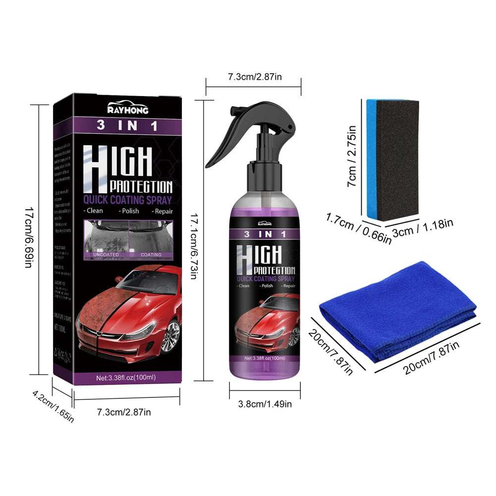 3 In 1 Car Ceramic Coating Spray High Protection Shine Armor Ceramic Car Wash Car Shield 30/100ml Polishing Spraying Wax Tools    Home Decor Supply | Online Retail | ShoreShopper.com