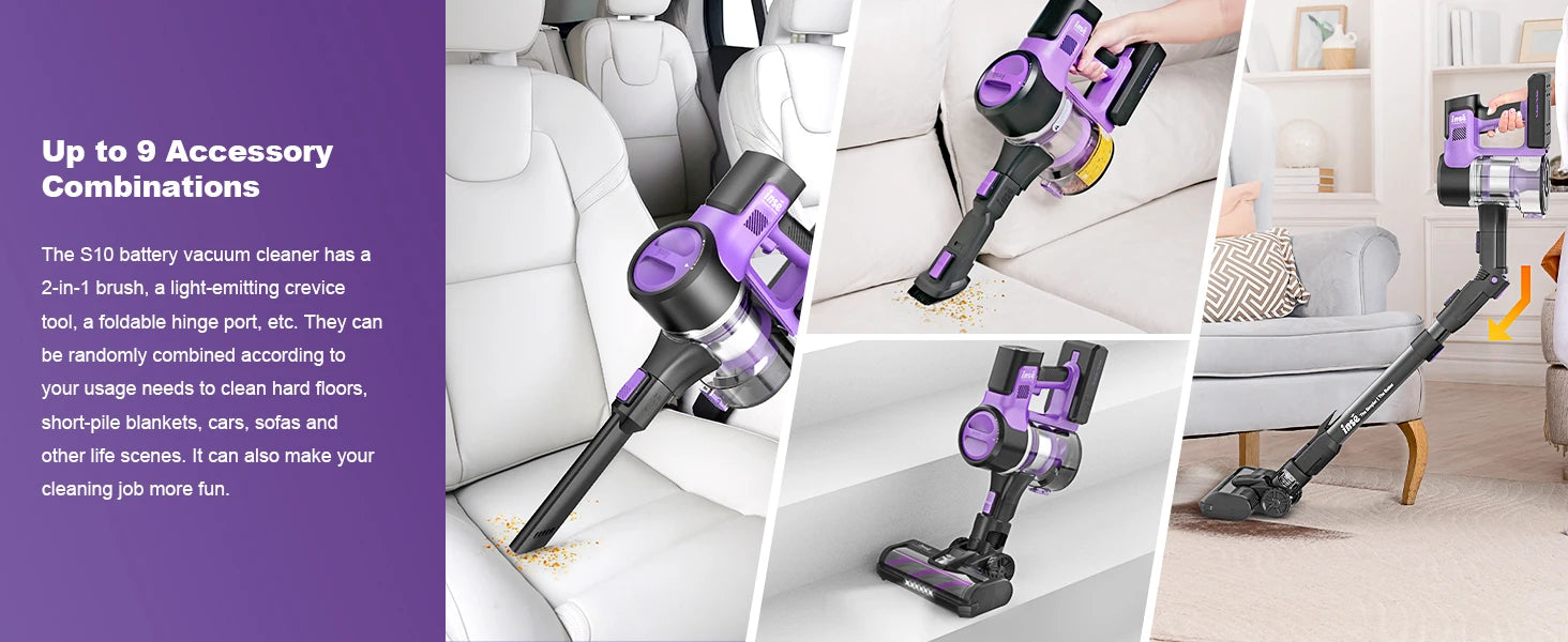 INSE S10 Cordless Vacuum Cleaner, 6-in-1 Stick Vacuum with 45Kpa Powerful Suction, Max 50 Min Runtime Rechargeable Battery    Home Decor Supply | Online Retail | ShoreShopper.com
