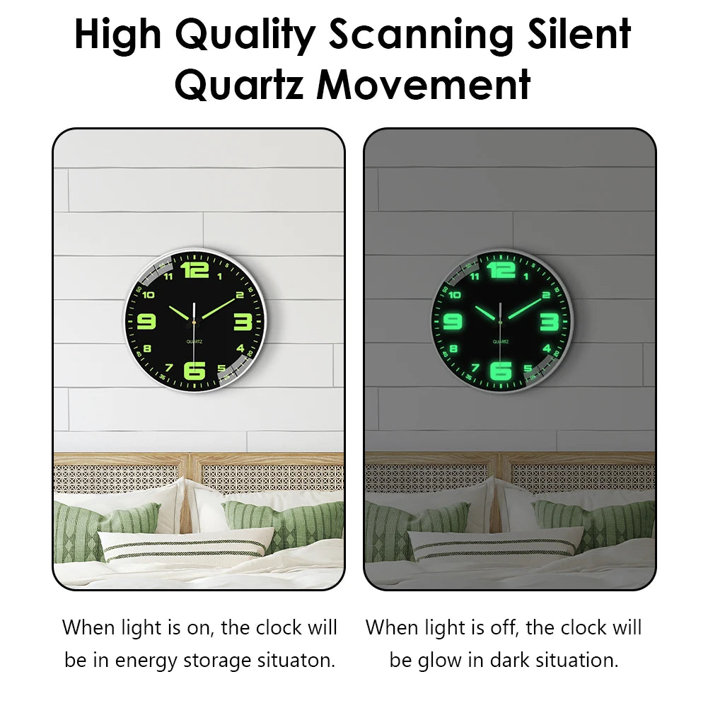 Glow In The Dark Luminous Numbered Round Clock    Home Decor Supply | Online Retail | ShoreShopper.com