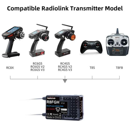RadioLink RC Receiver R8FGH R8FG R8EF R8FM R8SM R8XM R7FG R6F R4FGM 2.4G Receiver for RC Transmitter RC8X/T8FB/T8S/RC6GS/RC4GS