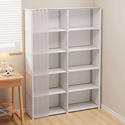 6 Layers Simple Wardrobe Portable Clothes Toys Organizer Dustproof Double Row High Capacity Partition Bookshelf Bedroom Cabinet    Home Decor Supply | Online Retail | ShoreShopper.com