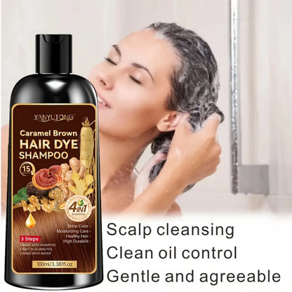 Unisex adult 4-in-1 hair dye shampoo, hair dye shampoo foam, plant-based hair dye, easy to shampoo, cover gray hair - ShoreCo.Shop