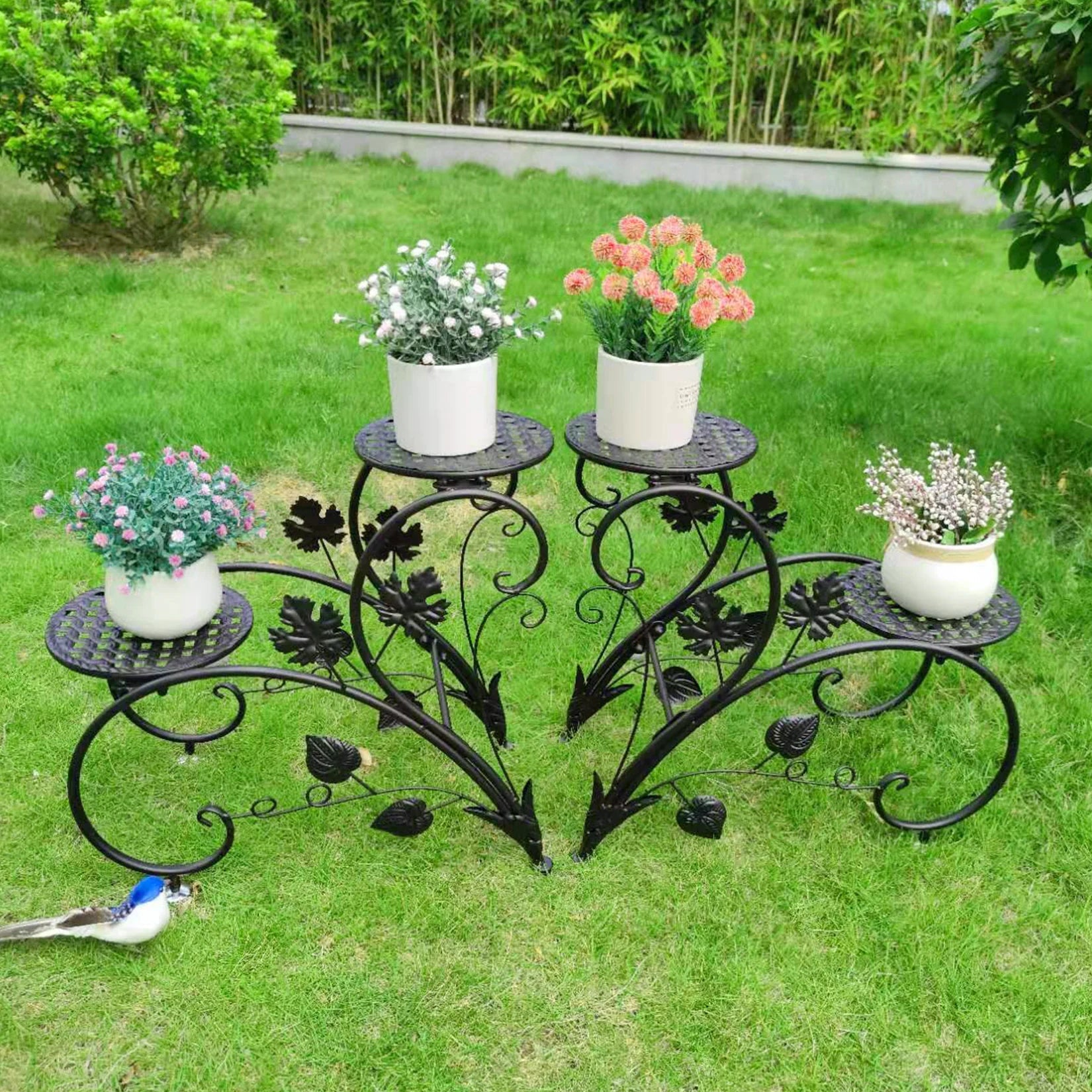 2 PCS Metal Plant Stand Heart-shape Flower Pot Display Holder Garden Support    Home Decor Supply | Online Retail | ShoreShopper.com