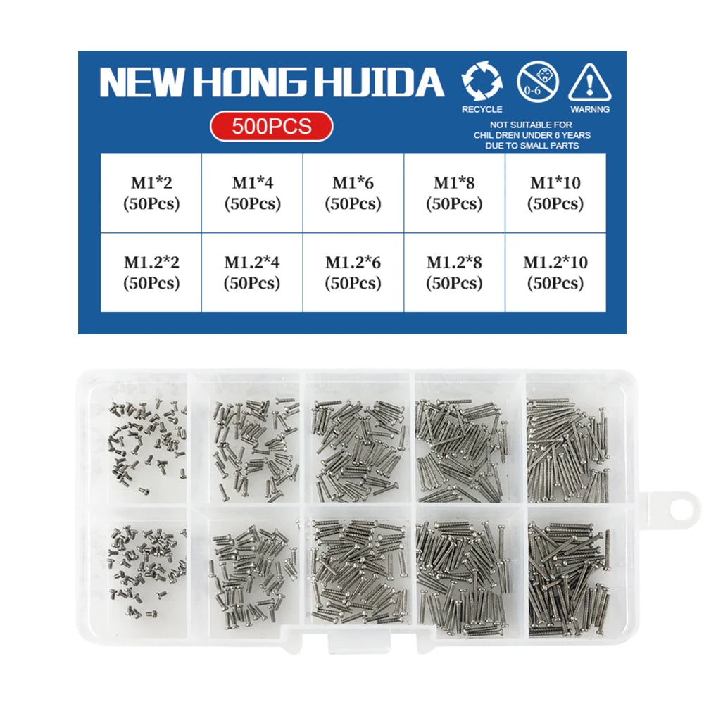 M1 M1.2 M1.4 M1.6 M2.5 M3 304 Stainless Steel Round Head Cross Small Screw Set Metric Thread Machine Bolt Assortment Kit Set    Home Decor Supply | Online Retail | ShoreShopper.com