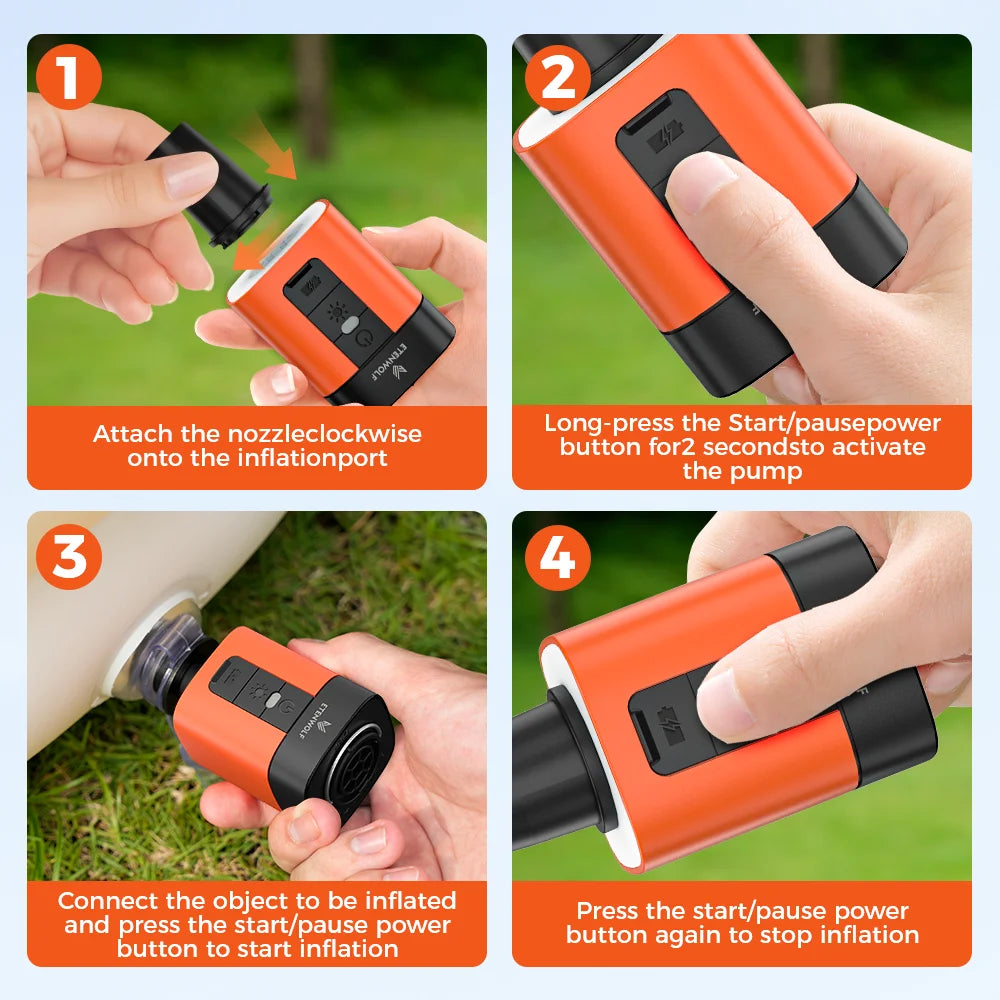 ETENWOLF AIR 3S Wireless Electric Air Pump 1300mAh Camping Light Small Inflator Deflator Outdoor Pump Pool Floats Sleeping Pads    Home Decor Supply | Online Retail | ShoreShopper.com