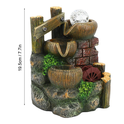 Resin Desktop Fountain Flowing Water Ornament Simulation Landscape Desktop Decoration for Home Hotel Office EU Plug    Home Decor Supply | Online Retail | ShoreShopper.com