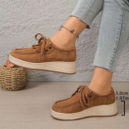 Women's Sports Shoes Spring Autumn Fashion Platform Sneakers Lace-up Round Toe Wedges Casual Comfortable Women's Shoes    Your Coastal Marketplace | Shoreshopper.com
