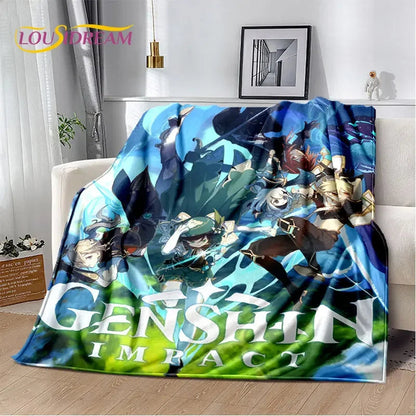 Genshin Impact Cartoon Game Soft Plush Blanket,Flannel Blanket Throw Blanket for Living Room Bedroom Bed Sofa Picnic Cover Kids    Your Coastal Marketplace | Shoreshopper.com