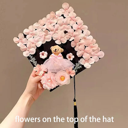Headwear Doctor Flowers Graduation Cap Bachelor Master Trencher Cap Fringe Charm Ornament Mortar Board University    Your Coastal Marketplace | Shoreshopper.com
