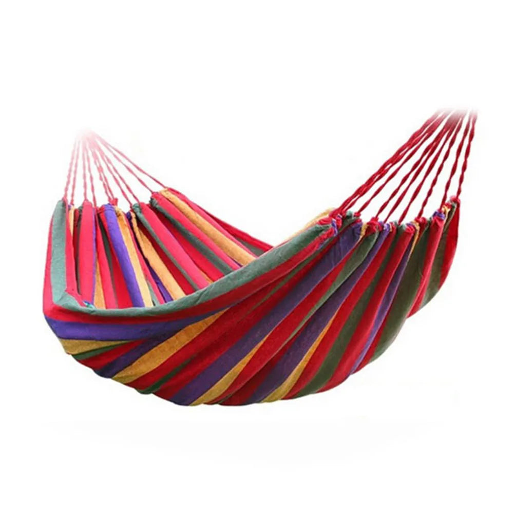 1-2 Person Cotton Rainbow Hanging Bed 264lbs Capacity Fabric Hammock with Tree Straps Portable for Outdoor Indoor with Carry Bag    Home Decor Supply | Online Retail | ShoreShopper.com