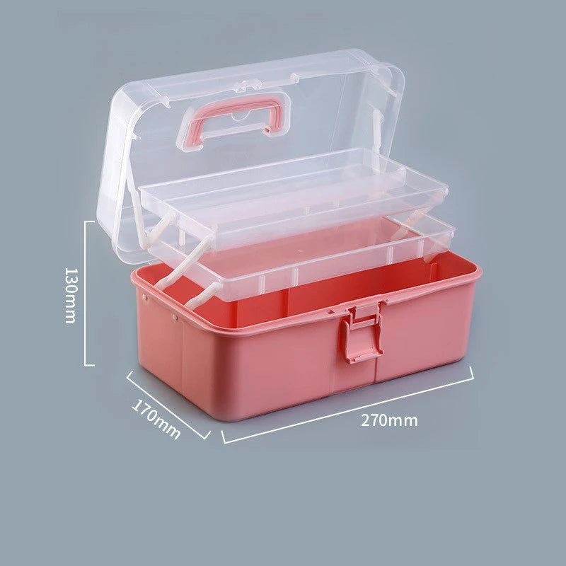 Three-tier Art Toolbox Carry Case – Organizes brushes, paints, palettes, and other art supplies with categorized storage.    Home Decor Supply | Online Retail | ShoreShopper.com