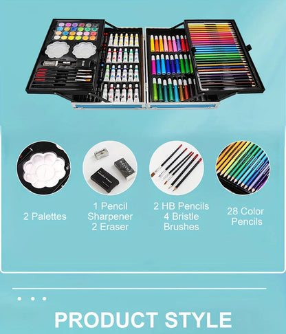 Art Supplies, 145 Pack Painting Drawing Art Kit , Deluxe Double Layers Art Set Crafts, Colored Pencils, Oil Pastels, Watercolor    Home Decor Supply | Online Retail | ShoreShopper.com