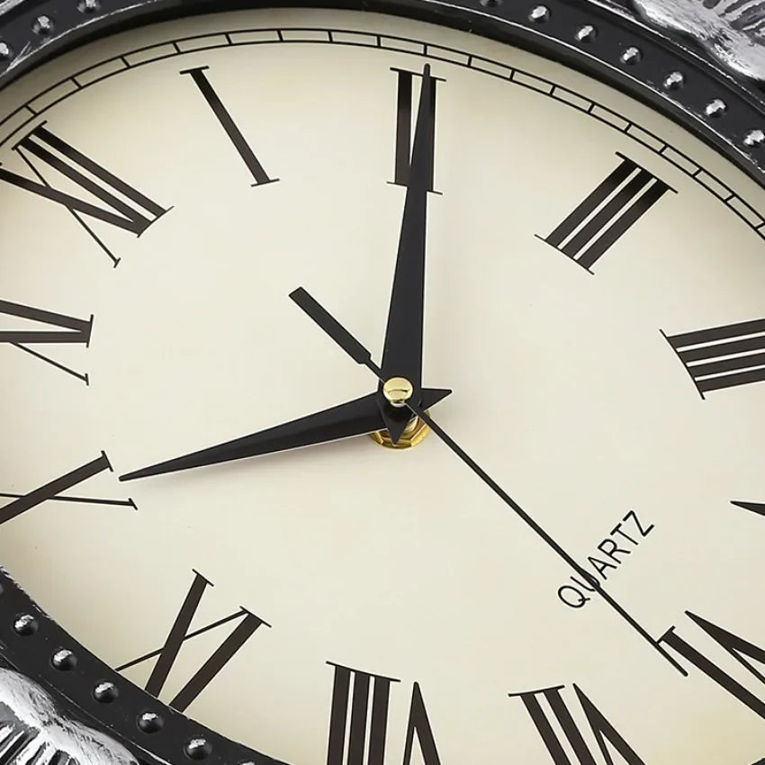 14" Vintage European Court elegance classical Style Wall Clock with Electroplated Black Gold/Silver & Roman Numerals for bedroom    Home Decor Supply | Online Retail | ShoreShopper.com