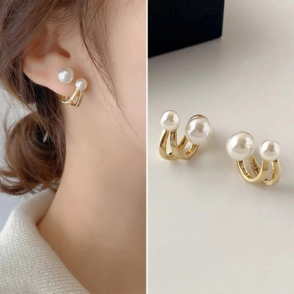 Upscale 14k Gold Jewelry Real Gold  Earrings Zircon Pearl Twist Luxury Stud Earrings for Women Brincos Pendientes Bijoux    Home Decor Supply | Online Retail | ShoreShopper.com
