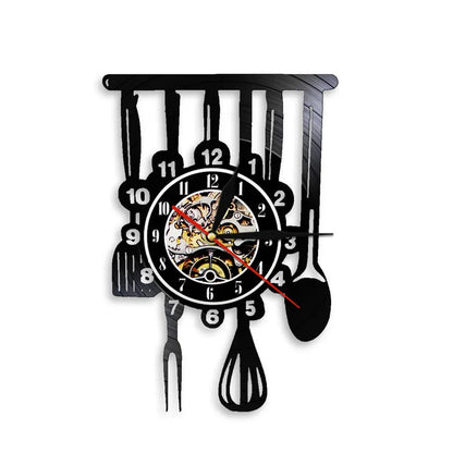 The Kitchen The Heart Of The Home Inspired Vinyl Record Clock Modern Design Vinyl Wall Watch Kitchen Decor Noiseless Timepieces    Home Decor Supply | Online Retail | ShoreShopper.com