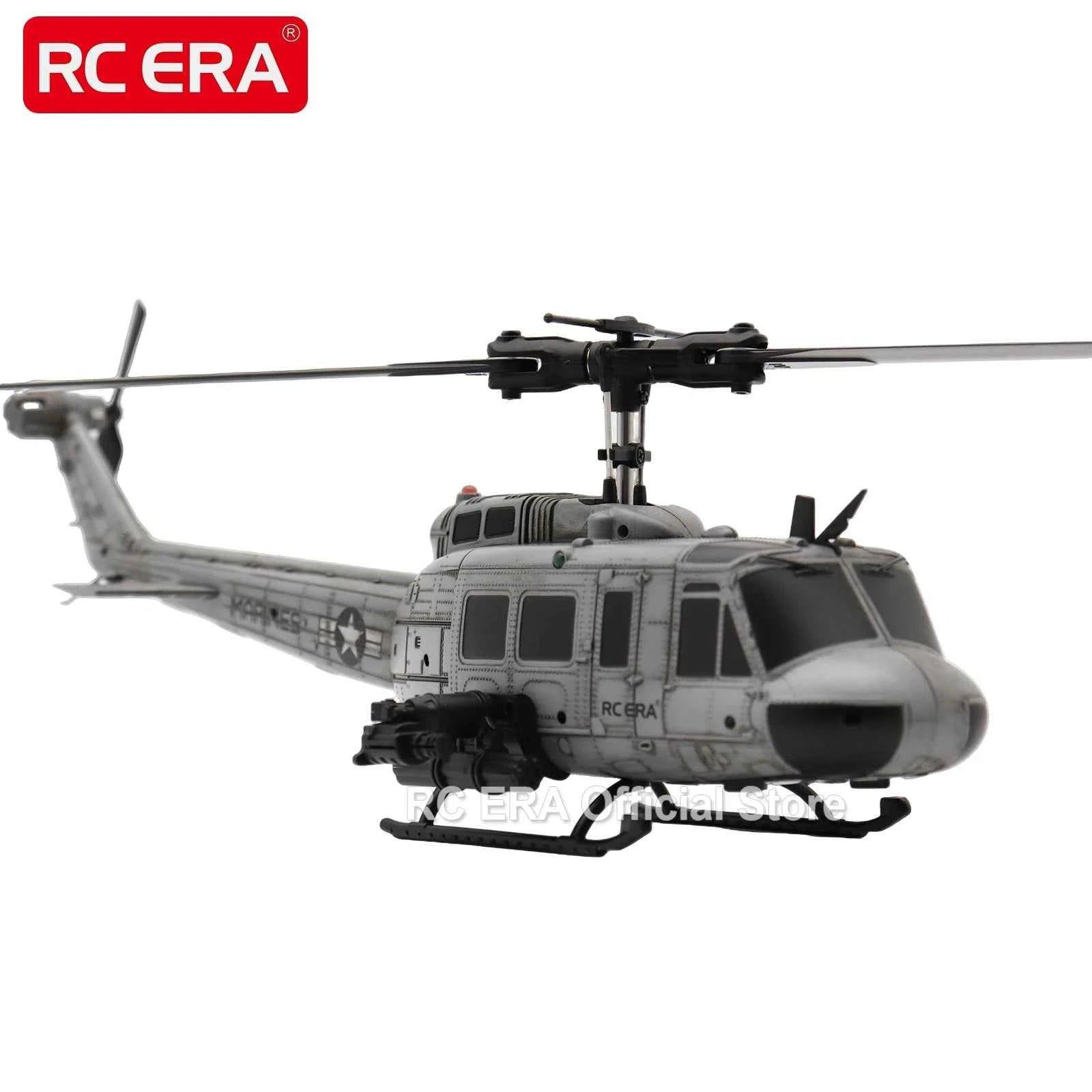 RC ERA Weathered Marine C032 UH1Huey One Click Inverted Flight TOF Optical Flow Gyro Stabilized RC Helicopter for Adults