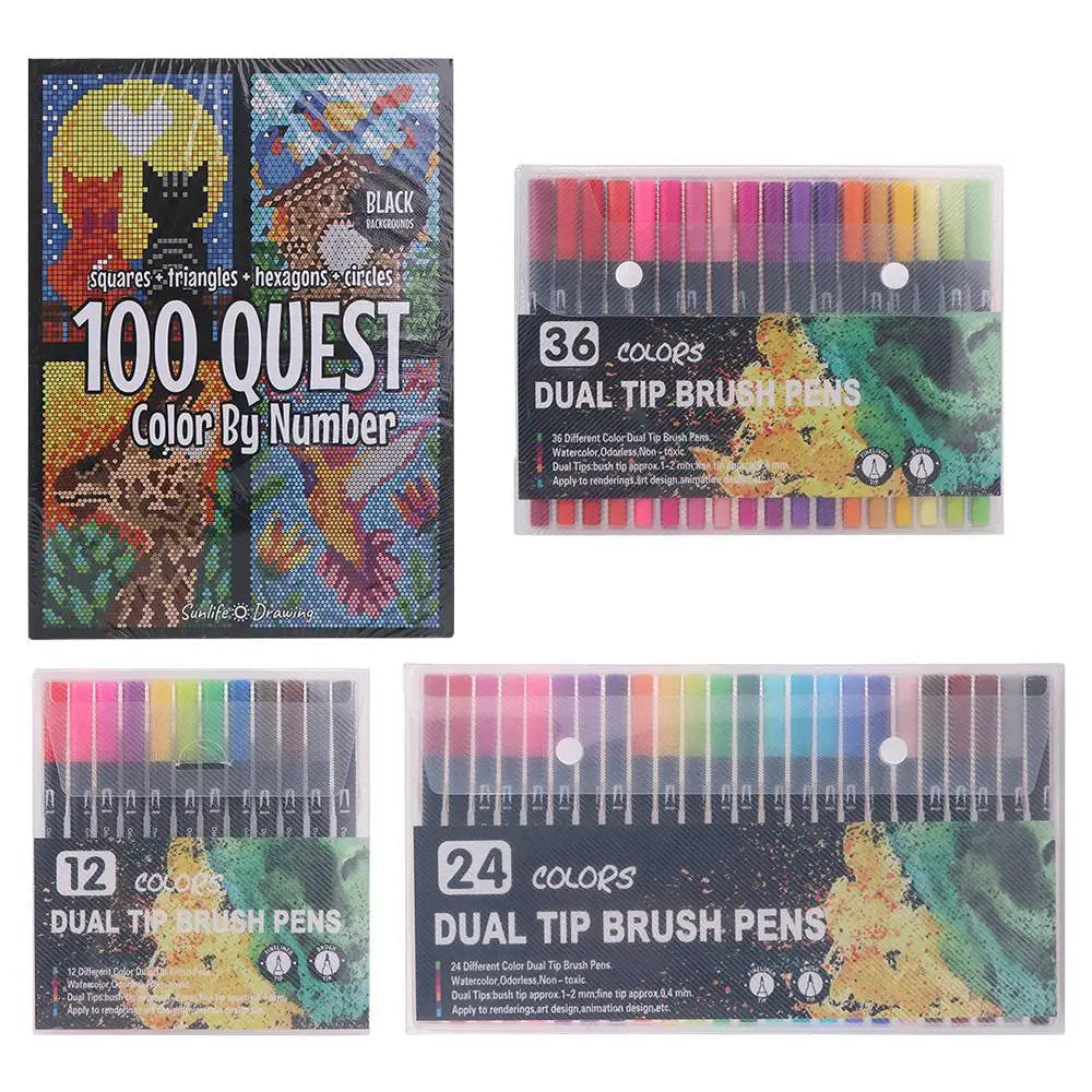 Cartoon Activity Color Painting Book Educational DIY Double-Sided Watercolor Pencil Hand Painted Quick-drying    Home Decor Supply | Online Retail | ShoreShopper.com