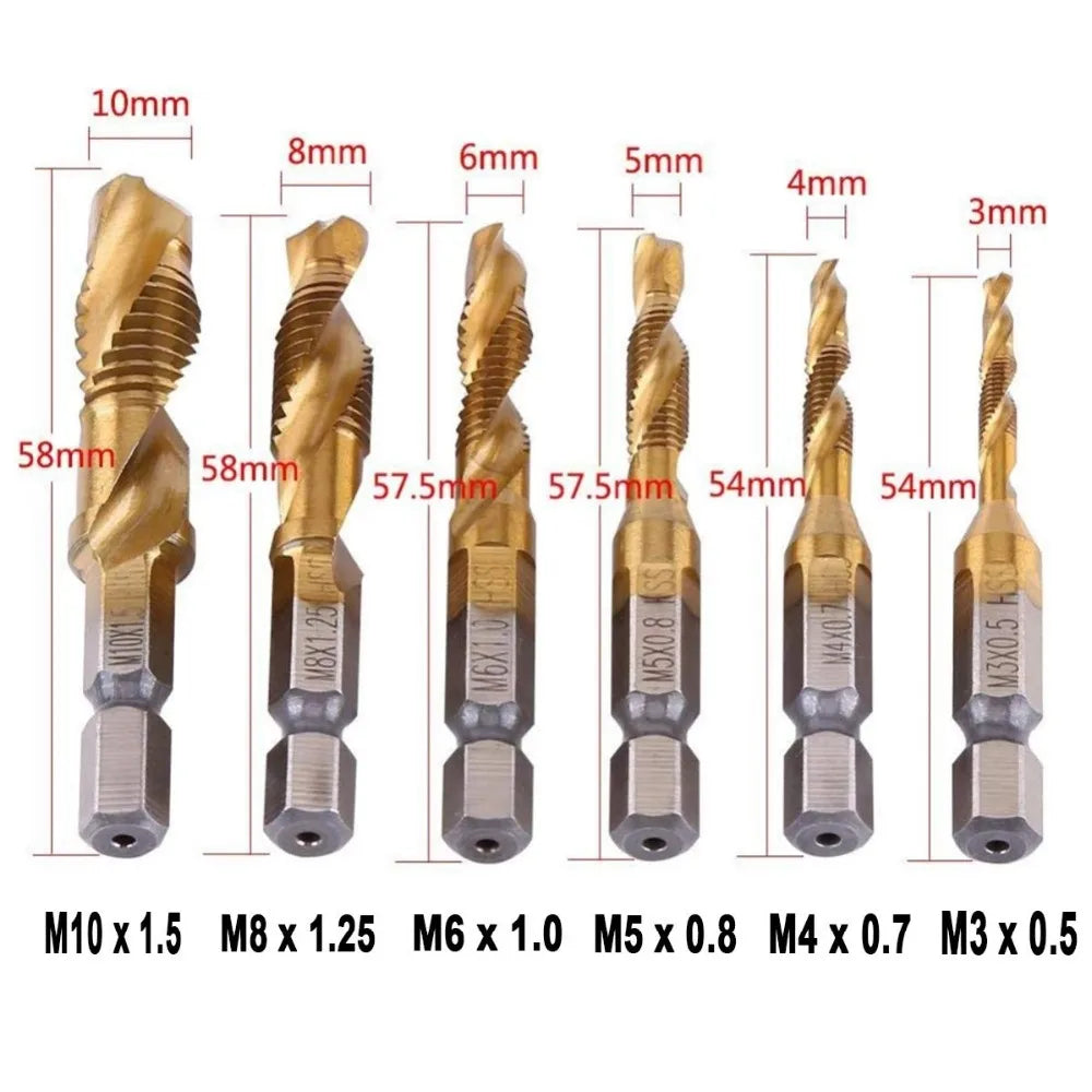 LiYu Shank Titanium Plated HSS Screw Thread Metric Tap Drill Bits Screw Machine Compound Tap M3 M4 M5 M6 M8 M10 Hand Tools    Home Decor Supply | Online Retail | ShoreShopper.com