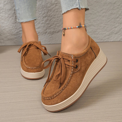Women's Sports Shoes Spring Autumn Fashion Platform Sneakers Lace-up Round Toe Wedges Casual Comfortable Women's Shoes    Your Coastal Marketplace | Shoreshopper.com
