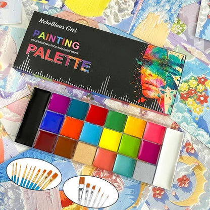 20 Colors Face Body Oil Painting Paint Pigment Non Toxic Safe Kids Flash Tattoo Painting with Brush Art Halloween Cosplay Party    Home Decor Supply | Online Retail | ShoreShopper.com