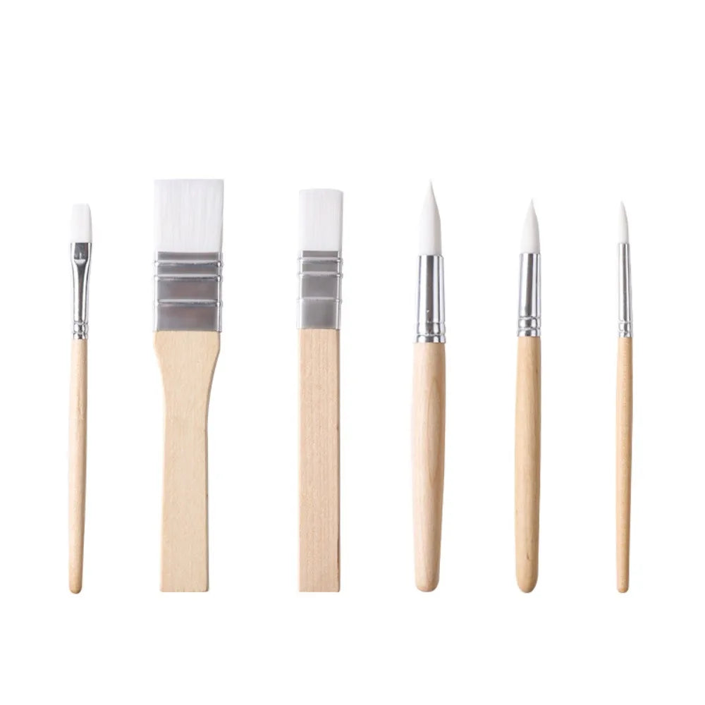 Art Paint 3/6pcs Painting Brush Set Different Shape Professional Watercolor Gouache Oil Brush Set Wooden Handle Flat Tip Head    Home Decor Supply | Online Retail | ShoreShopper.com