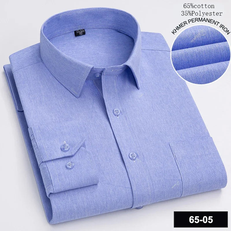 New in shirt long-sleeve shirts for men slim fit formal plian shirt single pocket office clothes soft plaid cotton designer tops    Home Decor Supply | Online Retail | ShoreShopper.com