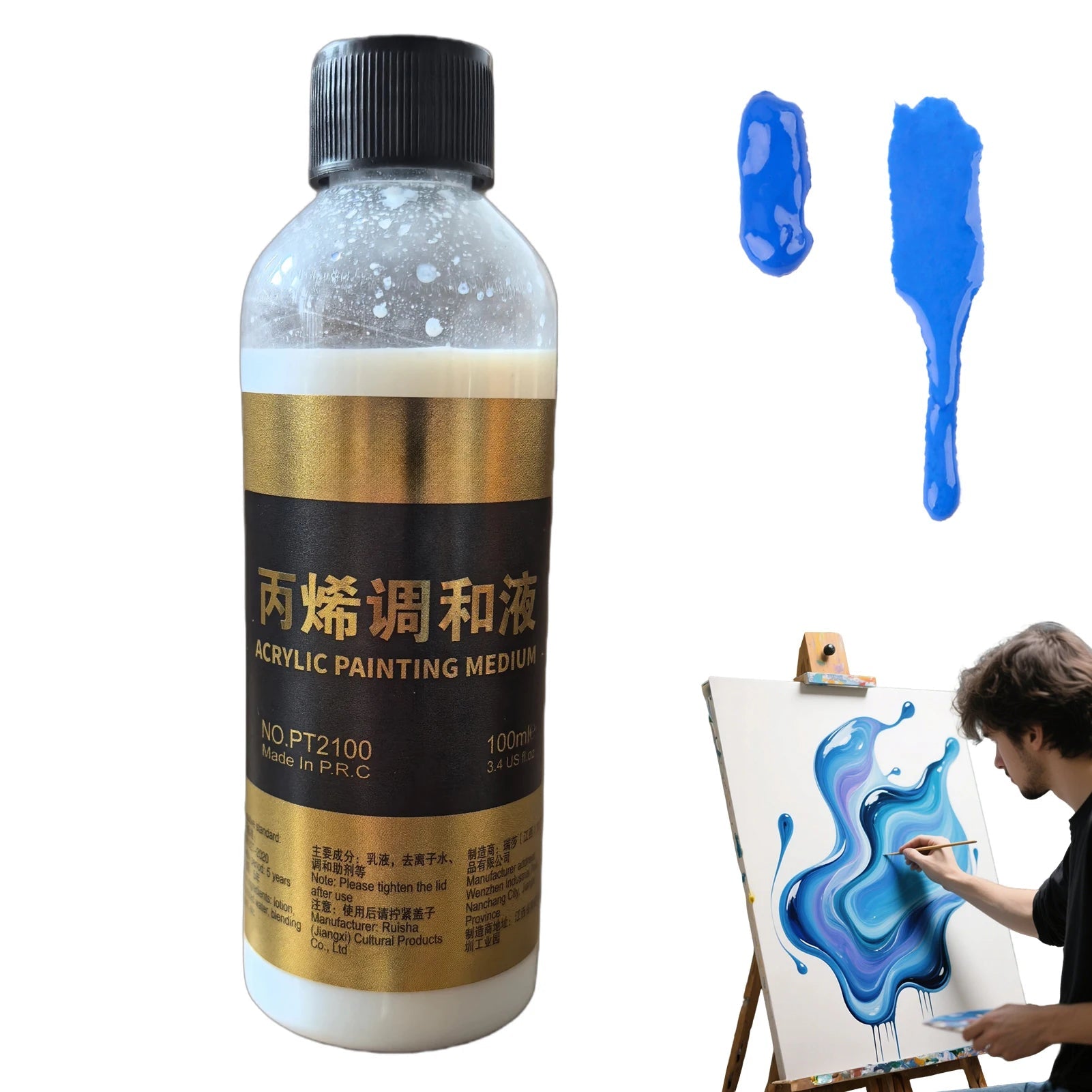 Acrylic Fluid Medium Paint Thinner Art Acrylic Paint Thinner for Teachers Artists Palette Preparation Color Blending Craft 100ml    Home Decor Supply | Online Retail | ShoreShopper.com