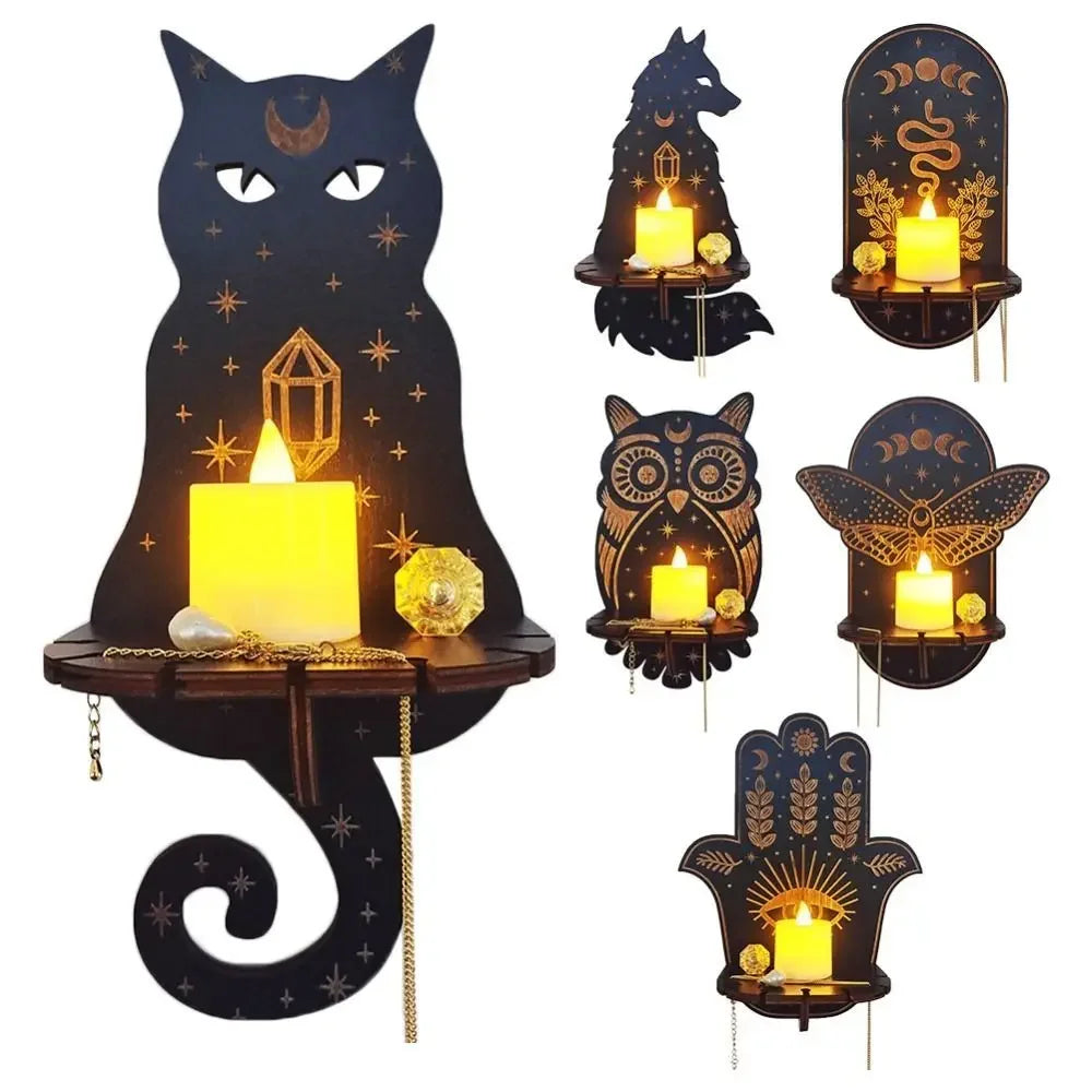 Wall Shelf Stone Wall Shelf Hand Wooden Display Stand Hanging Candle Holder Wall Decor Shelves  home decoration shelf decor    Home Decor Supply | Online Retail | ShoreShopper.com