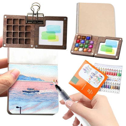 8/15 Colors Portable Travel Gouache Palette Set Mini Walnut Paint Box Artist Gouache Paint Palette Sketchbook Art Supplies    Home Decor Supply | Online Retail | ShoreShopper.com