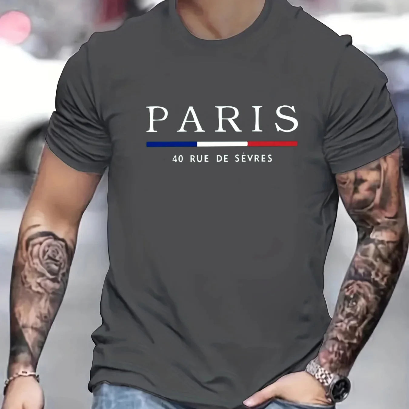Paris Shirts men's T-shirt 3D printed men's clothing short sleeved men's T-shirt round neck oversized T-shirt fashionable men's    Home Decor Supply | Online Retail | ShoreShopper.com