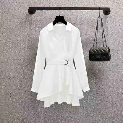 Women Blouses Summer Shirts 2025 New Short Spring High Waist Long Sleeve Shirt Casual Elegant Work Slim Fit White Black Y2k Top