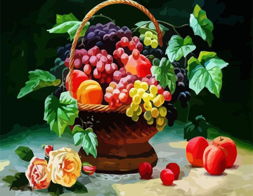HUACAN Paint By Number Fruit Flower DIY Drawing Canvas Handpainted Pictures By Number Still Life Home Decoration    Home Decor Supply | Online Retail | ShoreShopper.com