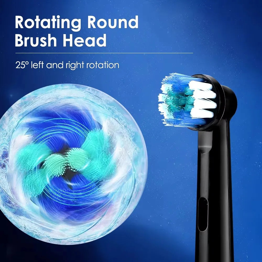 Compatible with Oral B Sonic Electric Toothbrush Smart Ultrasonic Dental Teeth Whitening Rechargeable Adult Tooth Brush 3 Head - ShoreCo.Shop